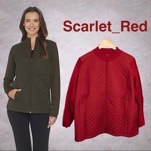 Linea by Louis Dell'Olio Quilted Lightweight Jacket, 24W Scarlet Red A267878